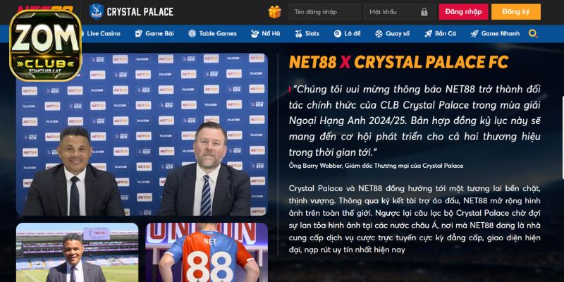 NET88 Và Bước Ngoặt Lịch Sử Khi Trở Thành Nhà Tài Trợ Chính Của Crystal Palace F.C 3 Chi tiết hợp đồng tài trợ đình đám